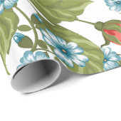 ビューティフルレッドローズレトロ抽象芸術フローラルパターン ラッピングペーパー (ロールコーナー)