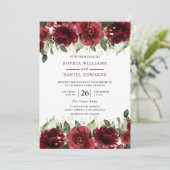 ビューティフルレッドローズロマンチック結婚フローラ 招待状 (スタンド正面)
