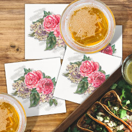 ビューティフルレッドローズ紙カクテルナプキン スタンダードカクテルナプキン