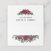 ビューティフルレッドローズ結婚フローラ プレイスカード (外部開封)