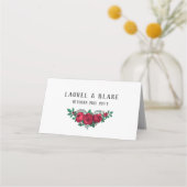 ビューティフルレッドローズ結婚フローラ プレイスカード (裏面)