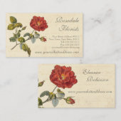 ビューティフルレッドヴィンテージバラオールドファッションド 名刺 (正面/裏面)