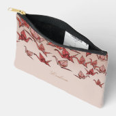 ビューティフルレッド折り紙紙ク結婚レーン アクセサリーポーチ (見開き)