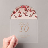 ビューティフルレッド折り紙紙ク結婚レーン アクリル招待状 (インサイチュ (ポータブル))