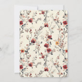 ビューティフルレッド&ピンクエレガントフローラ セーブザデート (裏面)