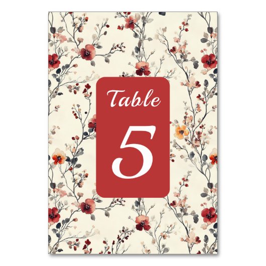 ビューティフルレッド&ピンクエレガントフローラ テーブルナンバー (正面)