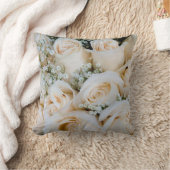 ビューティフルレッド&ホワイトローズ装飾用クッション クッション (ブランケット)