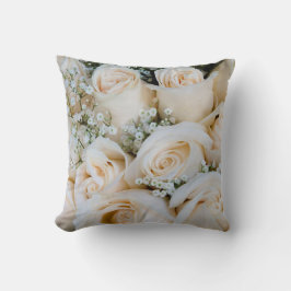 ビューティフルレッド&ホワイトローズ装飾用クッション クッション
