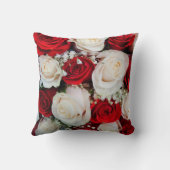 ビューティフルレッド&ホワイトローズ装飾用クッション クッション (裏面)