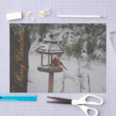 ビューティフルレッド（鳥）ショウジョウコウカンチョウクリスマスティッシュペーパー 薄葉紙 (クラフト)