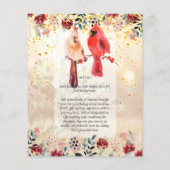ビューティフルレッド(鳥)ショウジョウコウカンチョウバード結婚式招待状 (裏面)