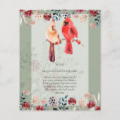 ビューティフルレッド（鳥）ショウジョウコウカンチョウバード結婚式招待状 (裏面)