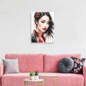 ビューティフルレディインクポートレート キャンバスプリント (インサイチュ (リビング))