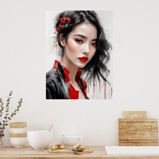 ビューティフルレディインクポートレート ポスター (キッチン)