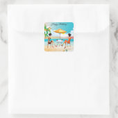 ビューティフルレディースアットザビーチ誕生日 スクエアシール (バッグ)