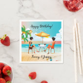ビューティフルレディースアットザビーチ誕生日 スタンダードカクテルナプキン (インサイチュ)