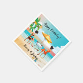 ビューティフルレディースアットザビーチ誕生日 スタンダードカクテルナプキン (角)