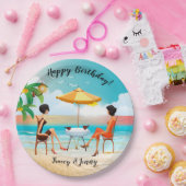 ビューティフルレディースアットザビーチ誕生日 ペーパープレート (パーティー)