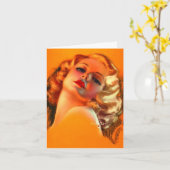 ビューティフルレディ、誕生日 カード (黄色い花)