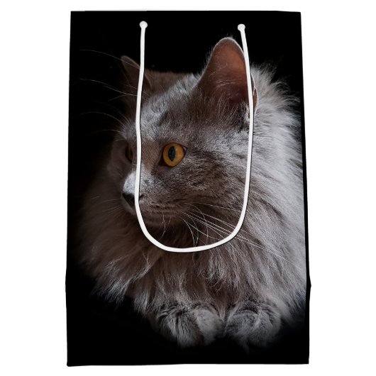 ビューティフルロシアのブルーグレーキャットネベルン ミディアムペーパーバッグ (裏面)