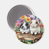 ビューティフルロップバニーラビットかわいらし冷蔵庫 マグネット (正面/裏面)