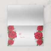 ビューティフルロマンチックレッドローゼス誕生日 プレイスカード (外部開封)