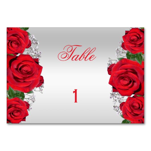 ビューティフルロマンティックレッドバラス誕生日 テーブルナンバー (正面)