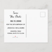 ビューティフルロマンティックレッドバラス誕生日 案内ポストカード (裏面)