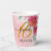 ビューティフルローズスウィート16紙カップ 紙コップ (裏面)