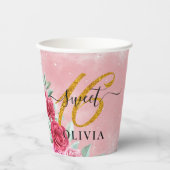 ビューティフルローズスウィート16紙カップ 紙コップ (正面)