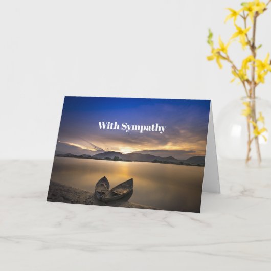 ビューティフルローボーツウォーターサンライズフォト悔やみや弔慰 カード (黄色い花)