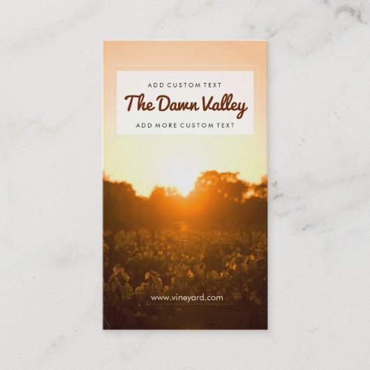 ビューティフルヴィネヤードアットドーンエレガントヴィネヤードワイナリー 名刺 (正面)