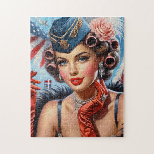 ビューティフルヴィンテージガールポートレート ジグソーパズル (縦)