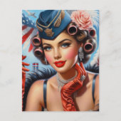 ビューティフルヴィンテージガールポートレート ポストカード (正面)