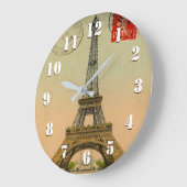 ビューティフルヴィンテージパリアート ラージ壁時計 (傾斜)
