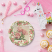 ビューティフルヴィンテージピンクローゼスパーティー ペーパープレート (パーティー)