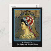 ビューティフルヴィンテージレディーリバティープロバイデン氏&ハリス ポストカード (正面/裏面)