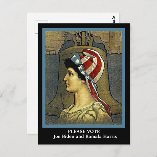 ビューティフルヴィンテージレディーリバティープロバイデン氏&ハリス ポストカード (正面/裏面)