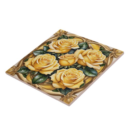 ビューティフル人気があるイエローローズコレクション タイル (側面)