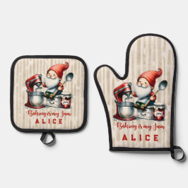 ビューティフル名前をカスタムするノエル 鍋つかみ&鍋敷きセット