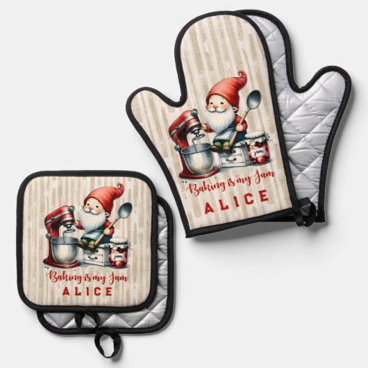 ビューティフル名前をカスタムするノエル 鍋つかみ&鍋敷きセット (正面/裏面)