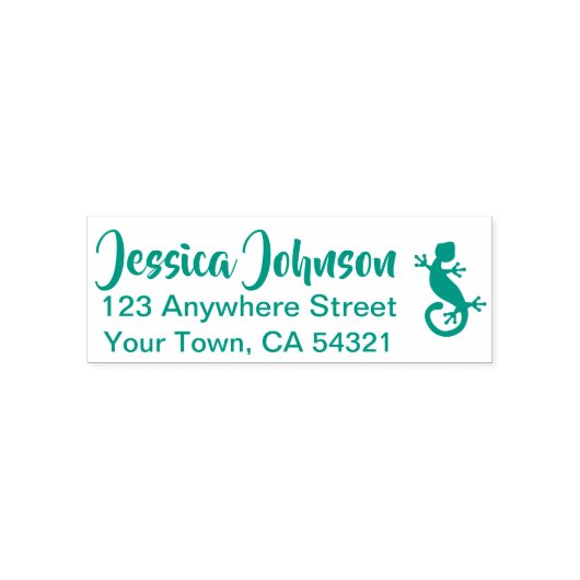 ビューティフル名前をカスタムする差出人住所ゲッコ セルフインキングスタンプ (デザイン)