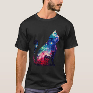 ビューティフル宇宙ネブラ銀河系猫シルエットT – し Tシャツ