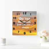 ビューティフル感動的イエス引用文スカイプリント スクエア壁時計 (ホーム)