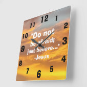 ビューティフル感動的イエス引用文スカイプリント スクエア壁時計 (傾斜)