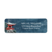 ビューティフル日本のテンプルナイトタイムモダン自然 ラベル (正面)