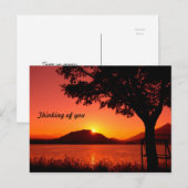 ビューティフル秋トランキルサンセットレイクマウンテン ポストカード (正面/裏面)