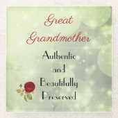 ビューティフル素晴らし祖母引用文 ガラスコースター (正面)