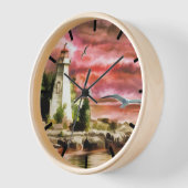 ビューティフル航海のライトハウスと海 壁時計 (傾斜)