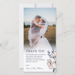 ビューティフル赤面&ブ結婚ルーフラワーズサンキュー サンキューカード